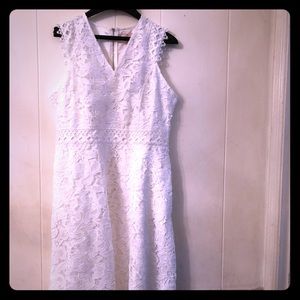 Ted Baker V Neck Lace Midi Dress EU 4 US 10